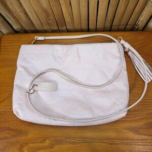 Bechamel Vintage Leather Crossbody Purse Light Pink